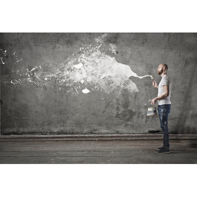 Painting The Wall - Wrapped Canvas Print