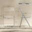 Foldable Chairs with Transparent Seat and Backrest, Heavy-Duty Steel Frame, 47W x 48D x 75H cm, Clear Finish