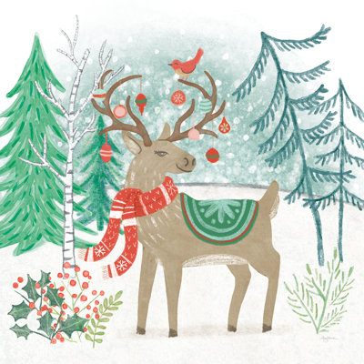 Reindeer Jubilee V par Mary Urban - reproduction d'art sur toile tendue