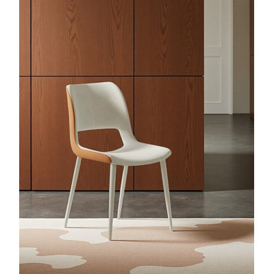 Italian Minimalist Cat Scratch Leather Backrest Dining Chair