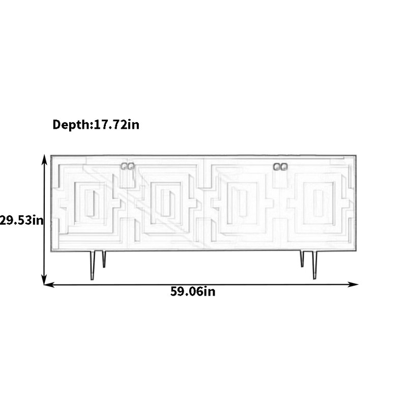 Janorris, H 29,53 po x l 59,06 po x P 17,72 po