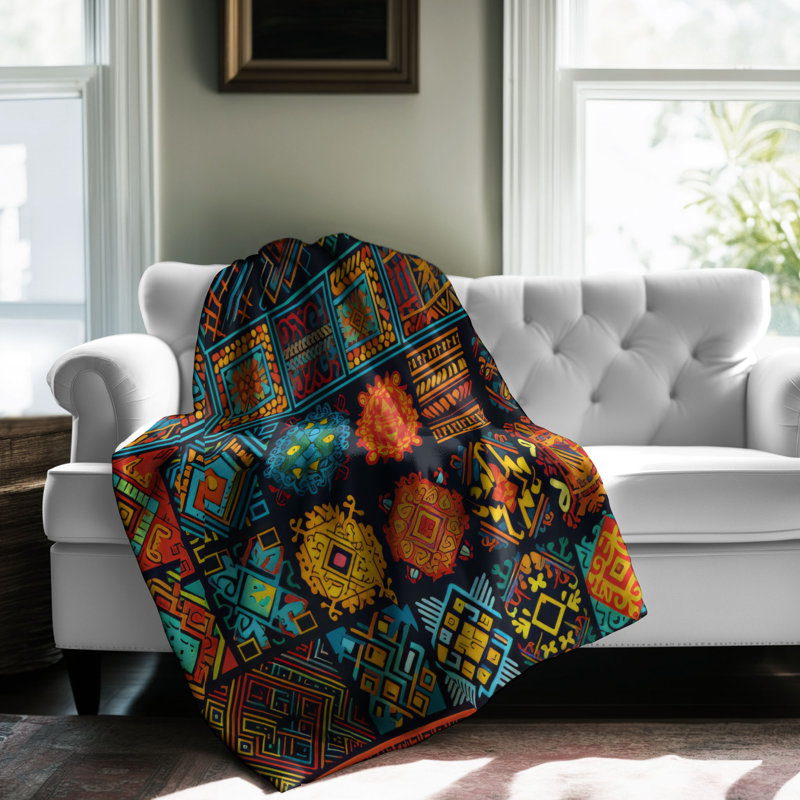 Ethnic Flow - Couverture 1 pièce, L 50 po x L 60 po