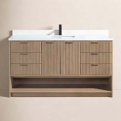 Anelie 60" Oak Single Bathroom Vanity