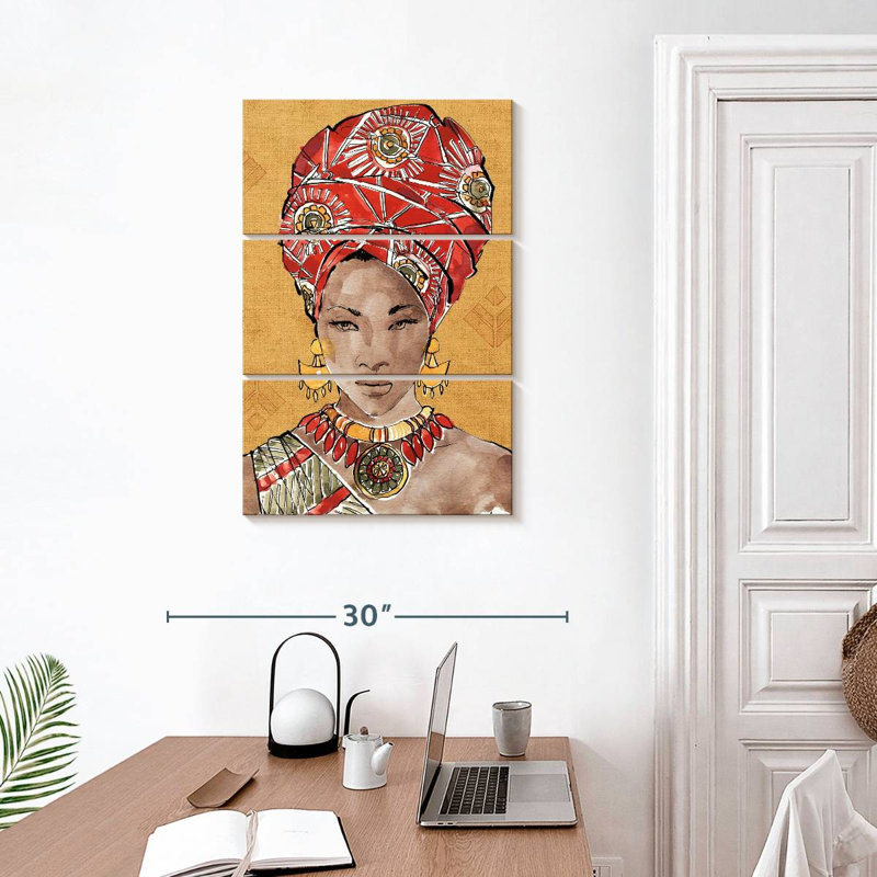 Flair africain IV chaud, H 32 po x l 20 po