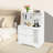 27.5" Tall Modern White Nightstand with Lockable Drawer, 2-Drawer Bedside Table with Open Display Shelves & Guardrail