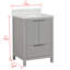 Guerra 24 po Meuble-lavabo autoportant à simple cuve gris impérial avec comptoir en quartz de Carrare