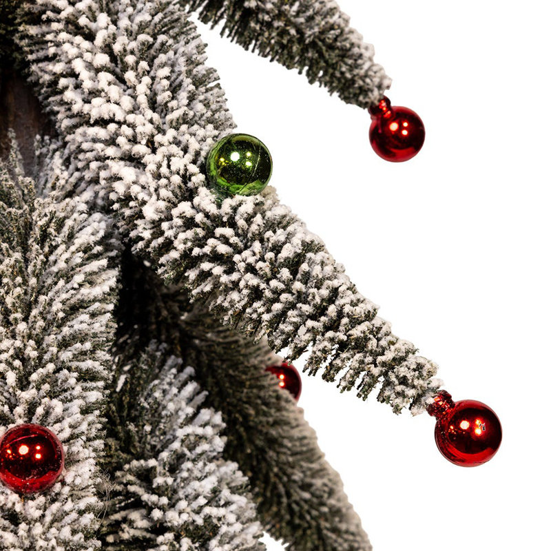 Arbre vert bouclé enneigé de 36 pouces avec mini clochettes Kurt Adler