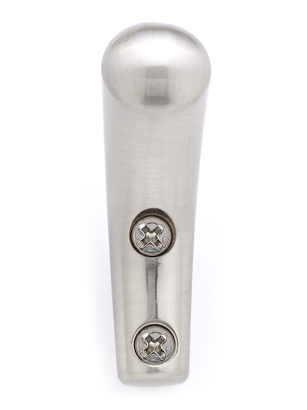 Contemporary Metal Wall Hook, Brushed Nickel