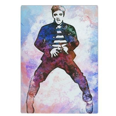 Glass Elvis Presley The Jailhouse Rock in Abstract Chopping Board