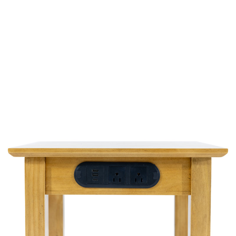 Table de bout Golden Venture avec prise de courant et chargeur