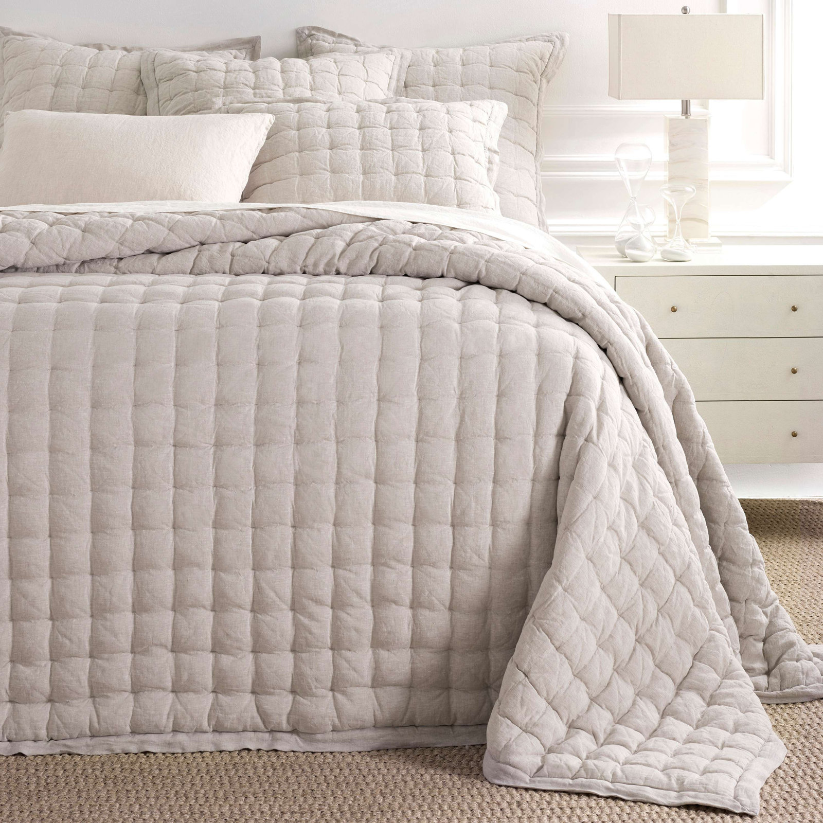 Lush Linen Quilt Set, Twin/Twin XL Quilt, Natural