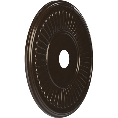 Médaillon de plafond en PVC thermoformé Berkshire de 22 po x P 3 1/2 po x P 1 po (convient aux auvents jusqu'à 10 1/8 po), brume rustique métallique universelle