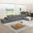 Modern Upholstered Boneless Sectional Sofa Couch Set,Modular 132" L Shaped Sectional Living Room Sofa Set With 6 Pillows,Free Combination Sofa Couch for Living Room,Bedroom-1972580698