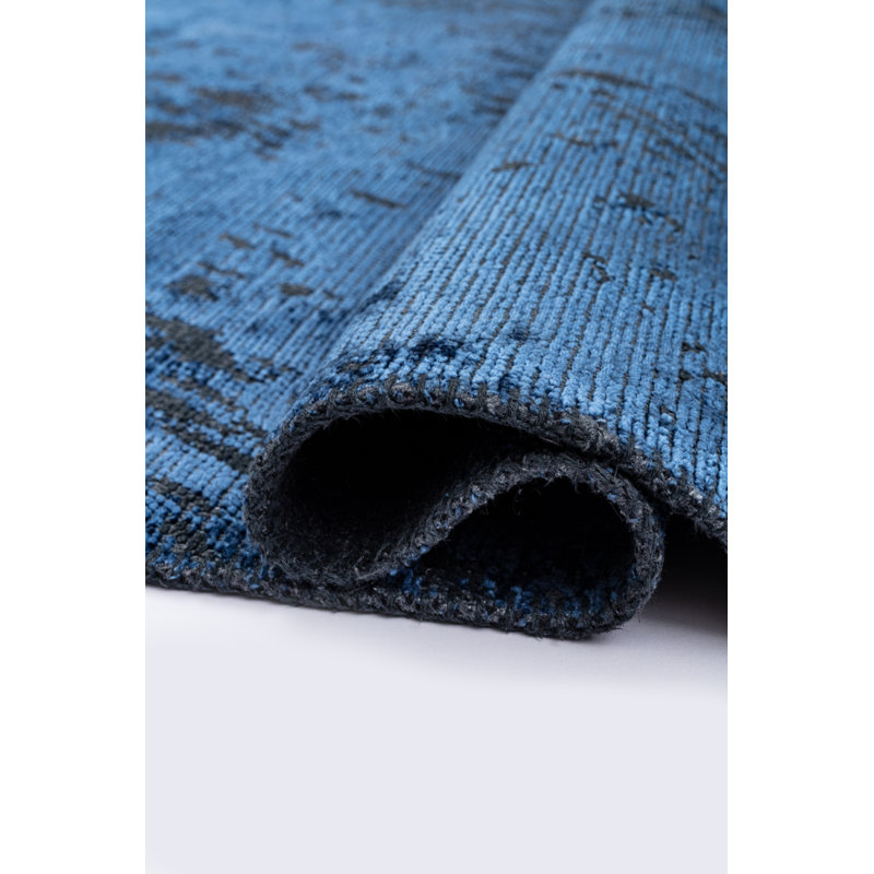Rapture Blue/Black Abstract Luxury Area Rug, Rectangle 7'10" x 9'10"