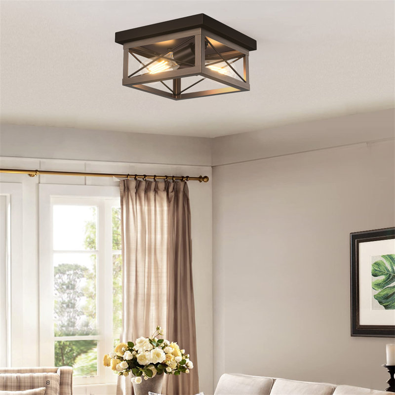 Flush Mount, Matte Black, 8.7" H x 8.7" W x 3.95" D
