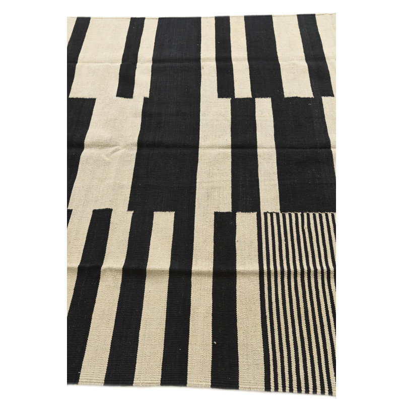 Tapis noir et blanc Ponce