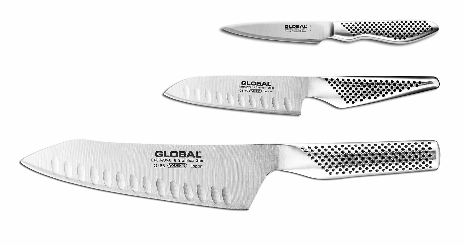 Blue Diamond Sharp Stone Nonstick Stainless Steel Cutlery, 4-Piece Set Including Chef Santoku Serrated and Pairing Knives with Covers