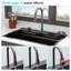Évier de cuisine à cascade encastré en acier inoxydable noir Gunmetal