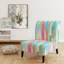 Fauteuil de chambre à motif géométrique multicolore à rayures géométriques