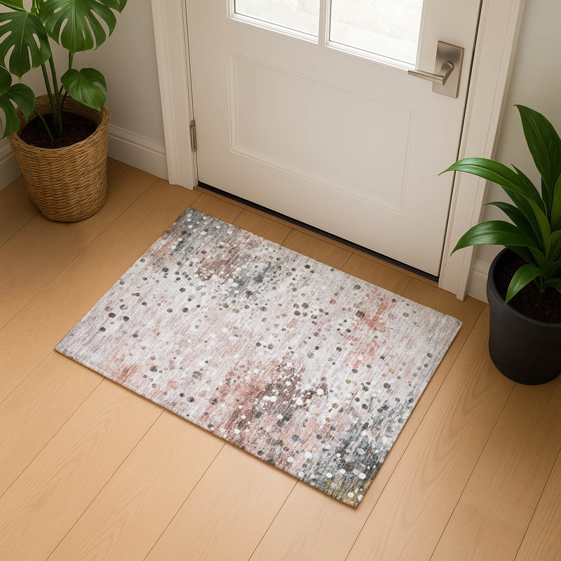 Premium Machine Washable Ansley Abstract Rug, Rectangle 1'8" x 2'6"