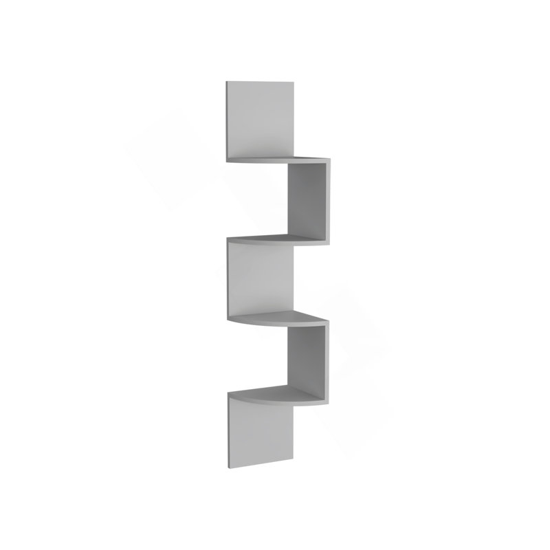 Tablette d'angle Rosset, conception murale moderne avec plusieurs tablettes
