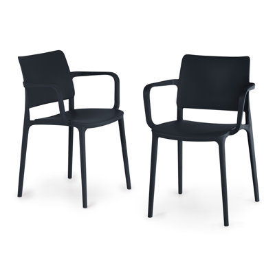 Chaise de salle à manger d'extérieur empilable Skowhegan