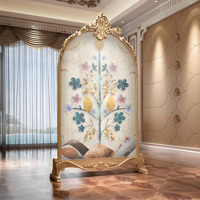 Luxurious Hand-Carved Wood Screen