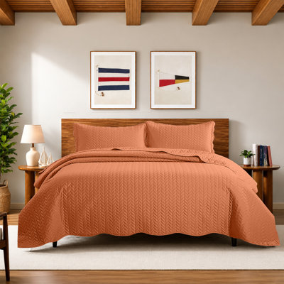 Ensemble de couvre-lit en microfibre gaufrée Moonlight's California King - literie d'été légère, 3 pièces avec taies décoratives assorties