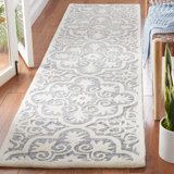 Metro Hand Tufted Wool And Cotton With Latex Damask Rug
