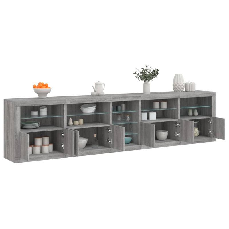 Mashari 283cm Sideboard, Grey Sonoma