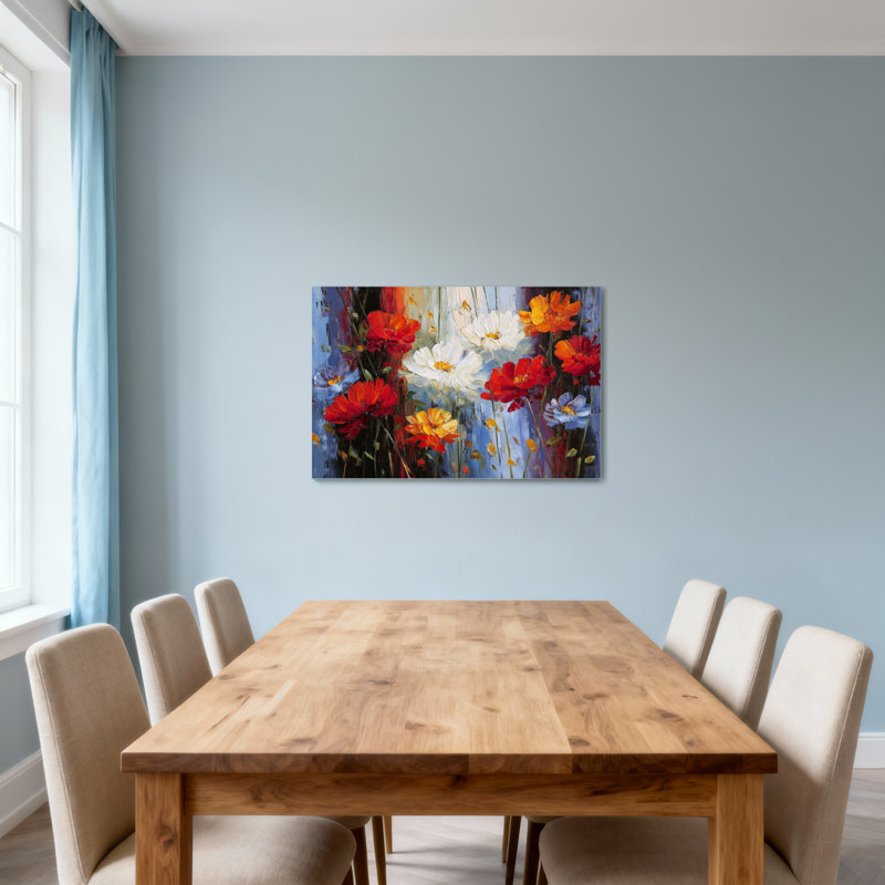 «Plants & Flowers Vibrant Flowers In Abstract Style», reproduction sur toile, H 12 po x l 18 po