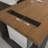Tan Rectangular Solid Wood+Acrylic Executive Desk-2048689365-2048689387