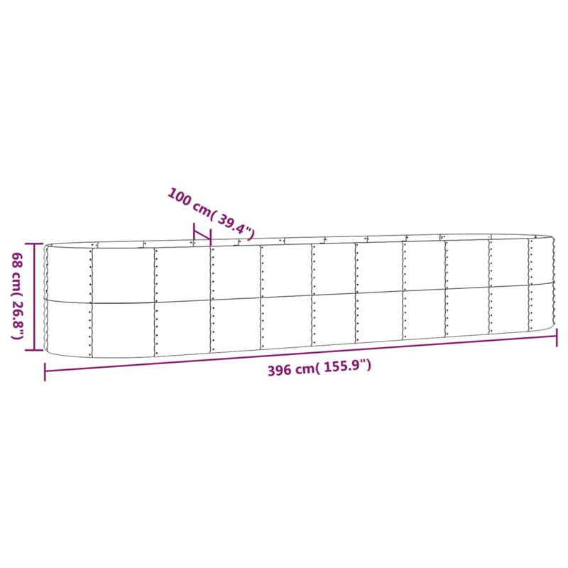 Lit surélevé pour jardin Vidaxl, acier thermolaqué anthracite