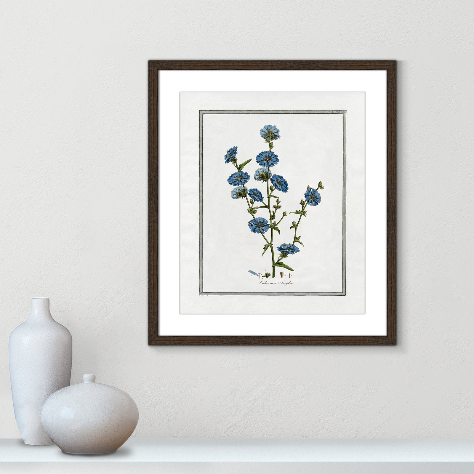 Colombe "Soft Botanical I" Print, 16" W x 19" H, Walnut Framed