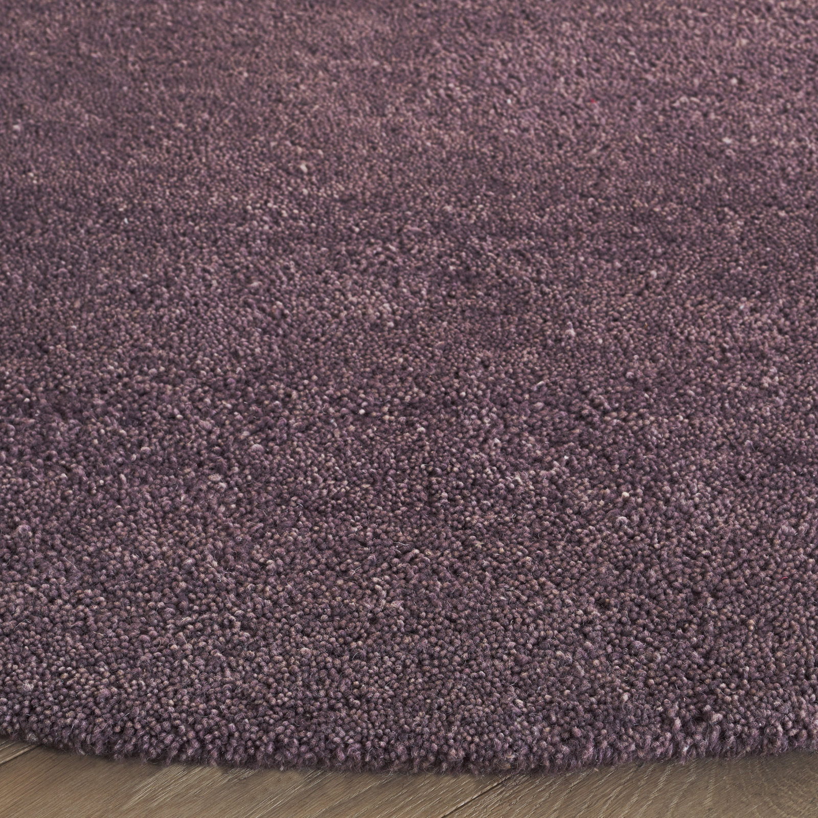 Roxy Purple Hand-Woven Wool Rug, Round 6'