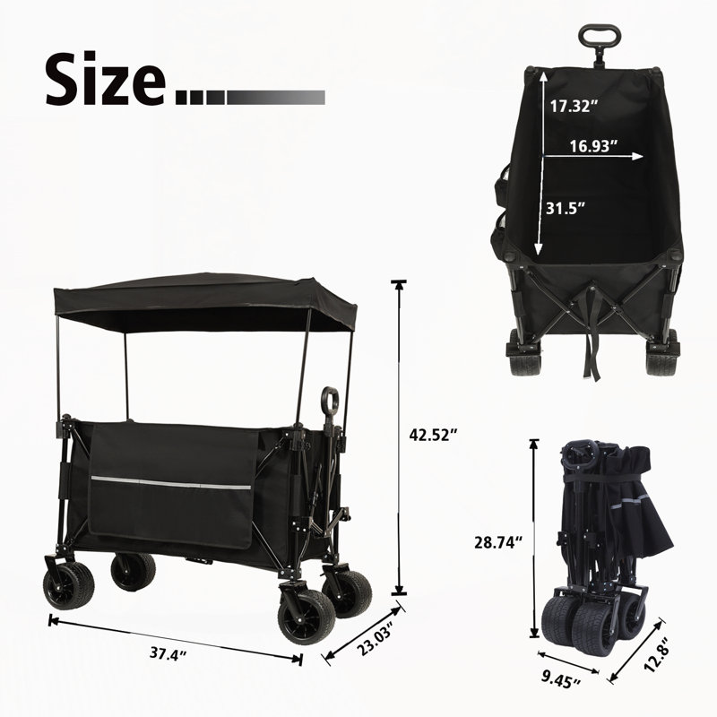 Collapsible Foldable Extended Wagon with canopy