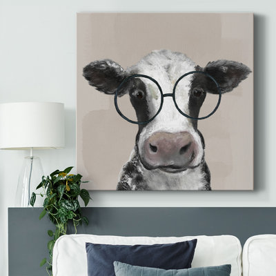 Playful Cow-Gallery Wrapped Canvas