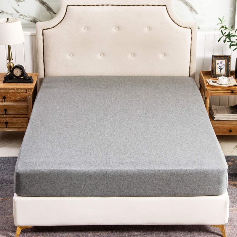 Drap-housse 100% coton, Drap-housse de taille très grand, Gris foncé