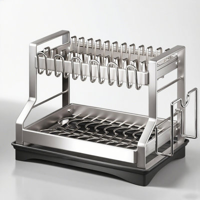 Two-Tier Stainless Rust-Resistant Adjustable Dish Rack