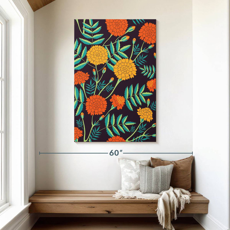 Blooming Marigolds Pattern, 48" H x 32" W
