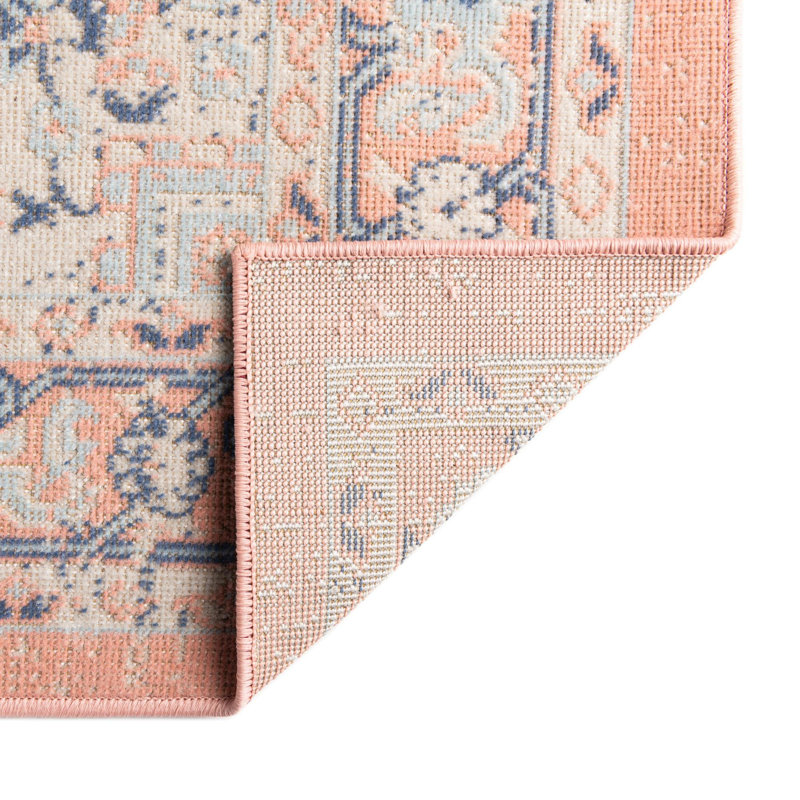 Leea Oriental Powder Pink Area Rug, Runner 2' x 6'