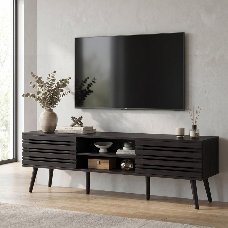 Meuble télé avec rangement pour téléviseur de 70 po ou moins Boho