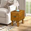 Table de bout en bois massif, table de bout rectangulaire étroite de 23,6 po avec tiroir, table de chevet rétro pour petits espaces, salon, chambre à coucher, assemblage facile-545644301