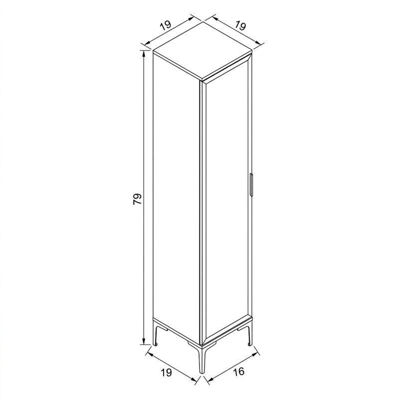 Armoire simple avec miroir 16 po Aurelia