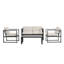 ENSEMBLE DE CHAT 4 PCS Navan, finition noire avec coussin beige