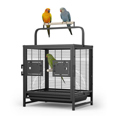Bird Cage, 25in Parakeet Cage, Bird Travel Carrier for Parakeets, Canaries, Lovebirds, Small Quaker, Cockatiels, Budgie, Green Cheek