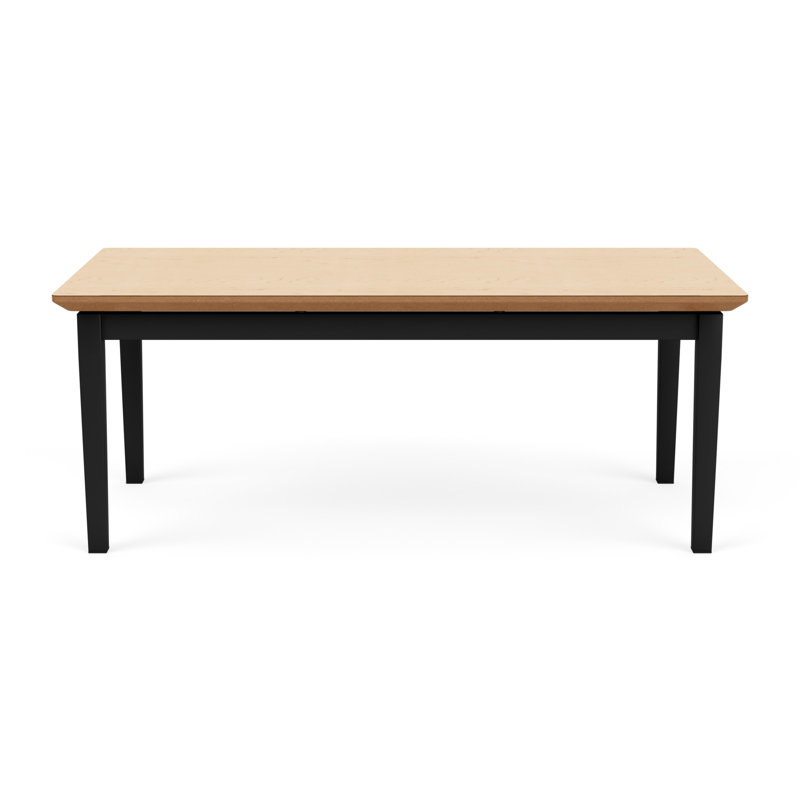Table basse en acier Lenox, Noir, Chêne Naturel