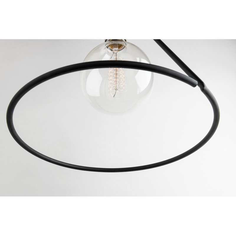 Dana 1 - Light Unique/Statement Pendant, Polished Nickel/Black
