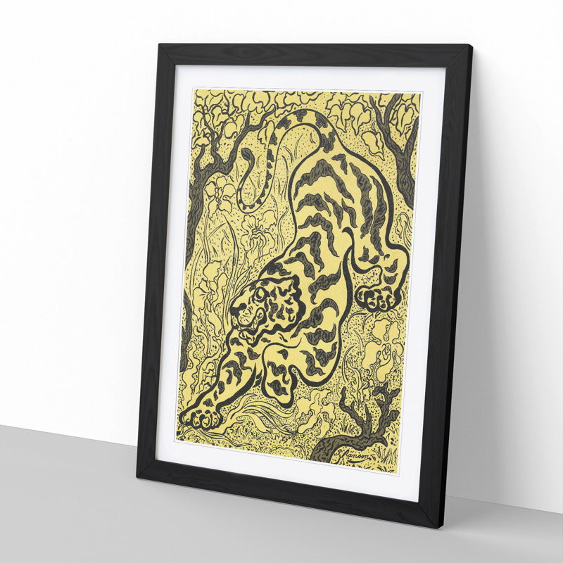 The Tiger by Paul Ranson - Picture Frame Painting, 65cm H x 48cm W x 2cm D, Black Framed