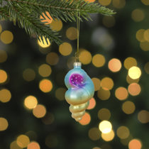Small White Tibia Glitter Seashell Ornament - Christmas Tree